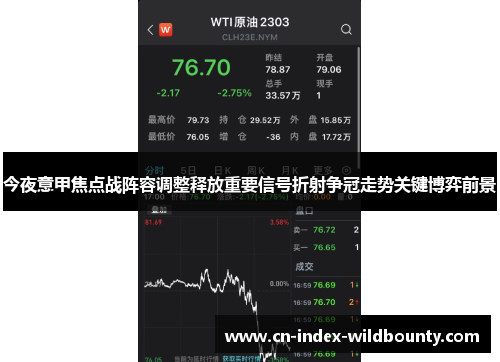 今夜意甲焦点战阵容调整释放重要信号折射争冠走势关键博弈前景 今夜意甲焦点战阵容调整释放重要信号折射争冠走势关键博弈前景